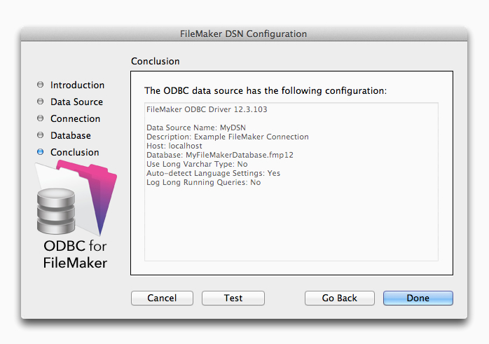 set up odbc for filemaker on a mac
